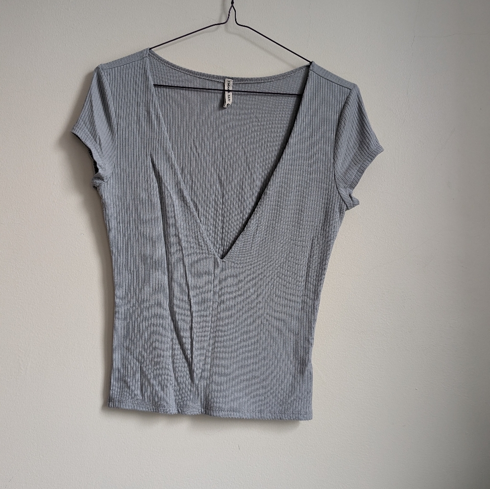 [3 for$20] Gray V-Neck Women's Top